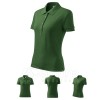 Polo marškinėliai MALFINI Cotton Bottle Green, moteriški
