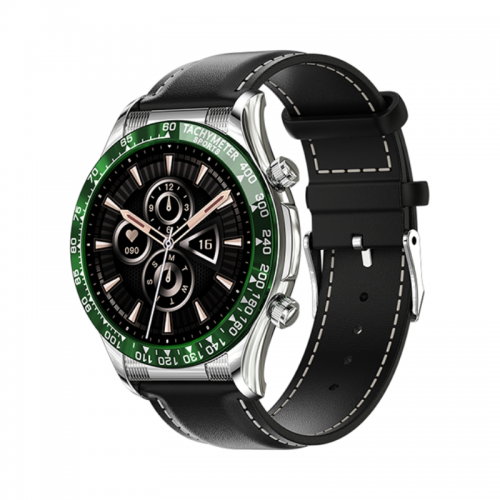 Vyriškas Išmanusis Laikrodis Tomaz Sport E18 Pro Green-Silwer Black Odine Rankena