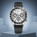 Vyriškas išmanusis laikrodis THOMS E18 Pro juodos sidabrinės spalvos, juoda odine rankena