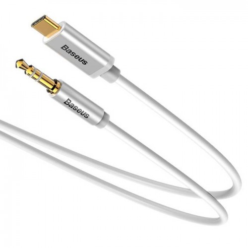 Kabelis / Adapteris USB C Kištukas - 3.5mm Stereo Kištukas 1.2m Baltas BASEUS