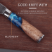 Damasko Plieno 20.1cm Santoku Peilis Usugiri JH-D-015