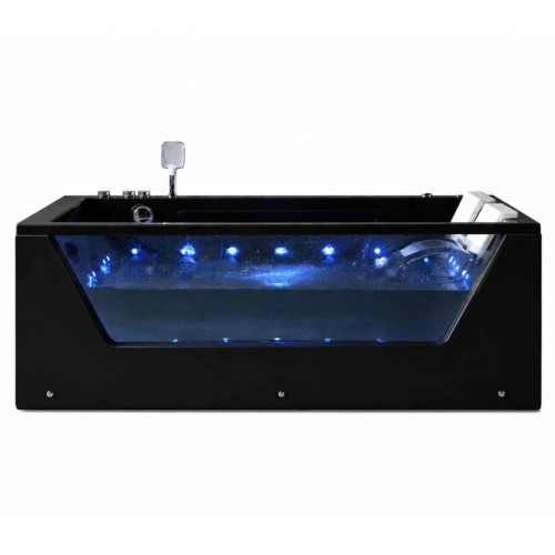 Masažinė vonia AMUE Neo su hidromasažu, LED apšvietimu ir krioklio funkcija, 180 × 120 cm, Black Masažinė vonia AMUE Neo su hidromasažu, LED apšvietimu ir krioklio funkcija, 180 × 120 cm, Black