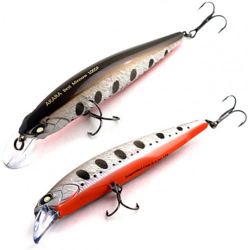Vobleris AKARA Best Minnow BM100SP, Spalva A88, Svoris 15 g, Plūdrus
