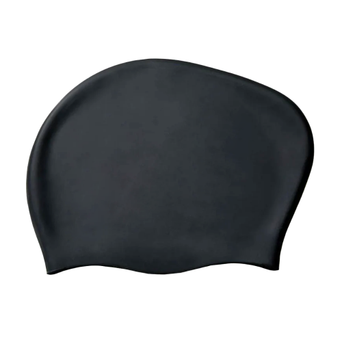 Silikoninė plaukimo kepuraitė ilgaplaukiams THOMS SCLH104-01, Black (20,5 cm)