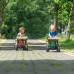 Pedalinis traktorius vaikams raudonas su atidaromu variklio gaubtu, priekiniu kaušu ir priekaba – nuo 2 metų FALK Supercharger
