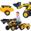 Pedalinis traktorius vaikams su ekskavatoriumi, priekiniu kaušu ir priekaba FALK Komatsu