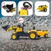 Pedalinis traktorius vaikams su ekskavatoriumi, priekiniu kaušu ir priekaba FALK Komatsu