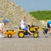 Pedalinis traktorius vaikams su ekskavatoriumi, priekiniu kaušu ir priekaba FALK Komatsu