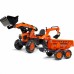 Oranžinis traktorius su priekaba nuo 3 metų FALK Kubota