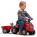 Paspiriamas traktorius vaikams su priekaba ir priedais raudonas – nuo 1 metų FALK Baby Massey Ferguson