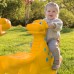 Daugiavietės balansinės sūpynės geltonos vaikams – dinozauro formos WOOPIE Dino