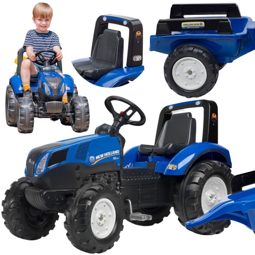 Pedalinis traktorius vaikams su priekaba – 3–7 metų vaikams FALK New Holland T8