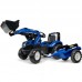 Pedalinis traktorius su priekaba mėlynas nuo 3 metų FALK New Holland