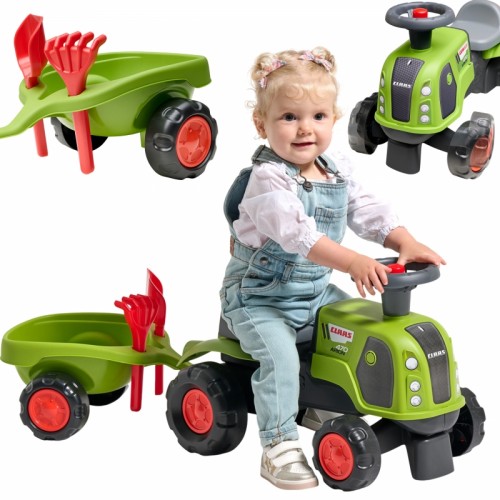 Traktorius Ride-on Green su priekaba + smėlio komplektu FALK Claas 470 Arion