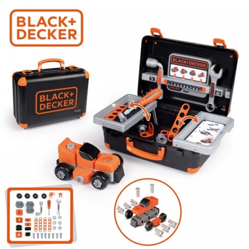 Įrankių Dėklas SMOBY Black & Decker + Automobilis Dalimis