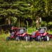 Pedalinis traktorius vaikams su priekaba bordo spalvos – 3–7 metų vaikams FALK Valtra S4