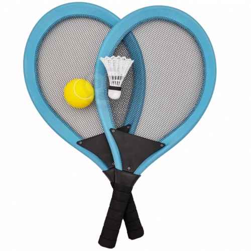 Vaikiškų didelių badmintono rakečių rinkinys + plunksninė WOOPIE