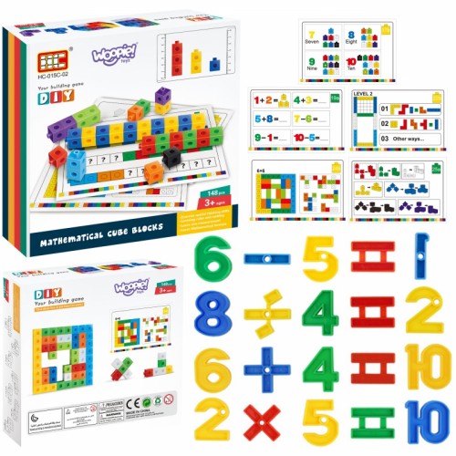 Matematikos Dėlionė Konstrukcijos Kaladėlės + Raštai Woopie 148 vnt.