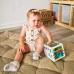 Lankstus sensorinis kubelių rūšiavimo rinkinys vaikams, spalvingų formų abėcėlė, 15 vnt. WOOPIE BABY