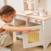 medinė 2-in-1 vaikiška virtuvėlė ir parduotuvė su priedais balta VIGA PolarB