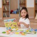 Medinė dėlionė Montessori 2-in-1 dėlionės vaisių figūrėlės VIGA