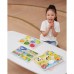 Medinė dėlionė Montessori 2-in-1 dėlionės vaisių figūrėlės VIGA