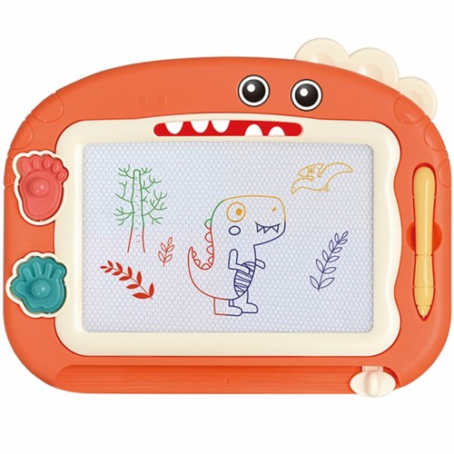 Magnetinė spalvota žymeklio lenta + 2 dinozaurų antspaudai WOOPIE