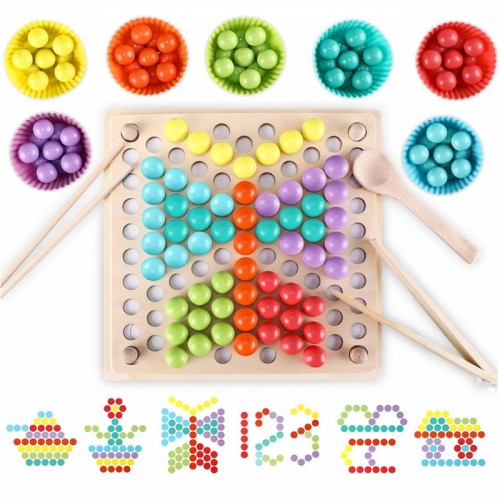 Spalvoti Rutuliukai - Dėlionė Montessori
