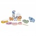 Mediniai siūlų vėrimo kaladėlės, susipynusios, Zoo Montessori, 13 EL WOOPIE GREEN