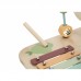 Medinis edukacinis stalas muzikinis sensorinis labirintas 5 viename WOOPIE GREEN