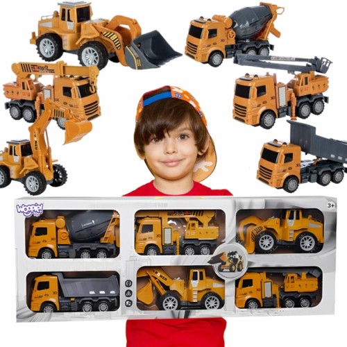 Didelis statybinių transporto priemonių rinkinys 6 viename WOOPIE Didelis statybinių transporto priemonių rinkinys 6 viename WOOPIE