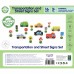 Medinių transporto priemonių ir kelio ženklų rinkinys WOOPIE GREEN