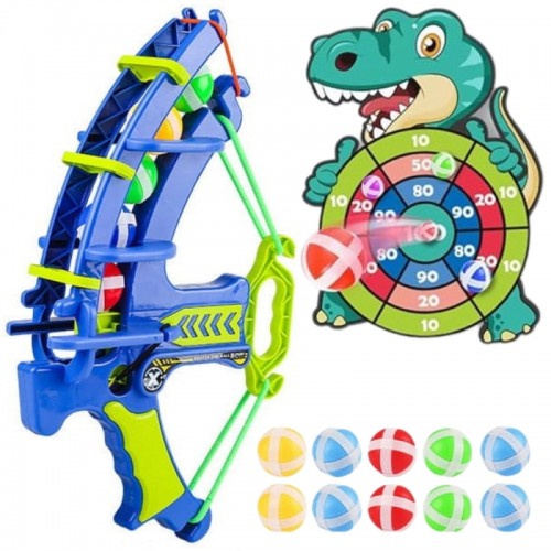 Velcro Darts arkadinis žaidimas 2in1 rinkinys: skydas + dinozaurų lanko paleidėjas WOOPIE