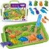 Kinetinis smėlis 1,5 kg XXL rinkinys ZOO Safari stalas su formomis WOOPIE