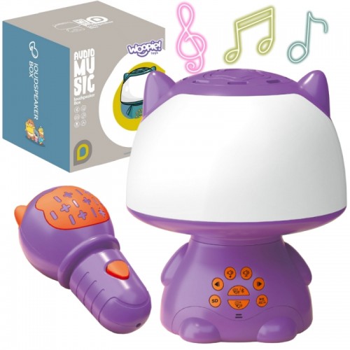 Daugiafunkcis RGB lempos „Bluetooth“ garsiakalbis su karaoke balso moduliatoriumi, SD kortele, AUX, violetinė WOOPIE