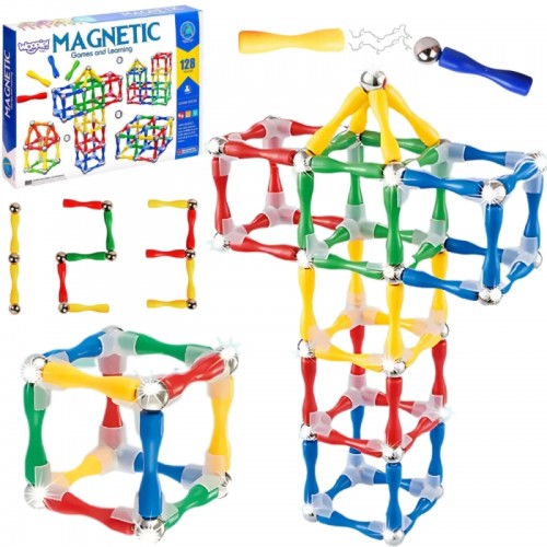 Magnetiniai konstruktoriaus kaladėlės 3D 128 vnt. XXL WOOPIE