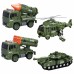 Karinių transporto priemonių rinkinys su paleidimo įrenginiu, tankas-sraigtasparnis, 4 dalys, mastelis 1:20 WOOPIE