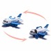 Sulankstomas policijos lėktuvų transporteris su 3 policijos automobiliais, XL rinkinys, kelio ženklai WOOPIE Sulankstomas policijos lėktuvų transporteris su 3 policijos automobiliais, XL rinkinys, kelio ženklai WOOPIE