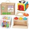 Edukacinis žaislas 11-12M FSC WOOPIE GREEN Box 5in1 Montessori