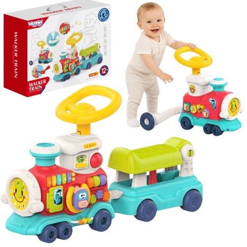 2-in-1 interaktyvus traukinukas-stumdukas ir paspiriama transporto priemonė WOOPIE BABY