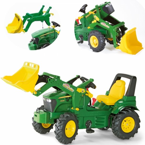Pedalinis traktorius su kaušu, žalias Rolly Toys rollyFarmtrac John Deere 7930