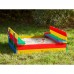 Medinė smėlio dėžė su dangčiu ir suoliukais AXI Ella Rainbow