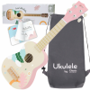 Medinė ukulelė vaikams, rožinė CLASSIC WORLD