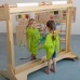 Didelis medinis piešimo molbertas su skaidria lenta kūrybinė stotelė vaikams MASTERKIDZ