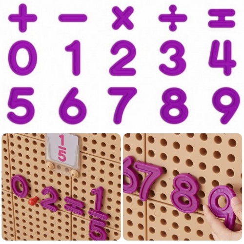 Skaičių ir simbolių rinkinys STEM sieninėms plokštėms mokytis skaičiavimo ir matematikos, 82 vnt. MASTERKIDZ