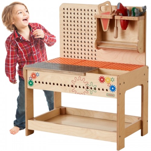Medinės dirbtuvės su įrankiais ir priedais MASTERKIDZ Montessori STEM