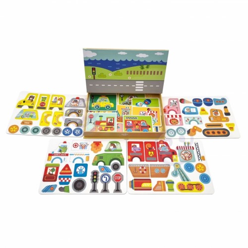 Lavinamoji dėlionė magnetinė dėžutė vaikams 80 vnt. TOOKY TOY Montessori