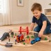 Medinis elektrinis gaisrinės traukinio rinkinys su garso efektais – 70 dalių, FSC TOOKY TOY