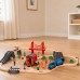 Medinis elektrinis gaisrinės traukinio rinkinys su garso efektais – 70 dalių, FSC TOOKY TOY