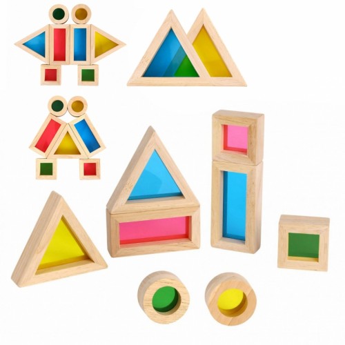 Medinių spalvotų veidrodžių rinkinys, 8 dalys, FSC TOOKY TOY